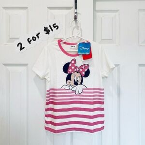 Disney Minnie Mouse Shirts with Pink Striped Print ( Naia™) Girls